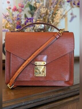 Louis Vuitton Brown Epi Leather Monceau Handbag / Shoulder Bag